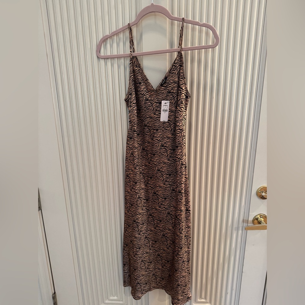 Express Black and Tan Zebra Maxi Dress Small